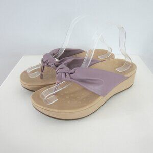 Vionic Womens 8 Purple Rosalind Knotted Thong Platform Wedge Sandals EU 39